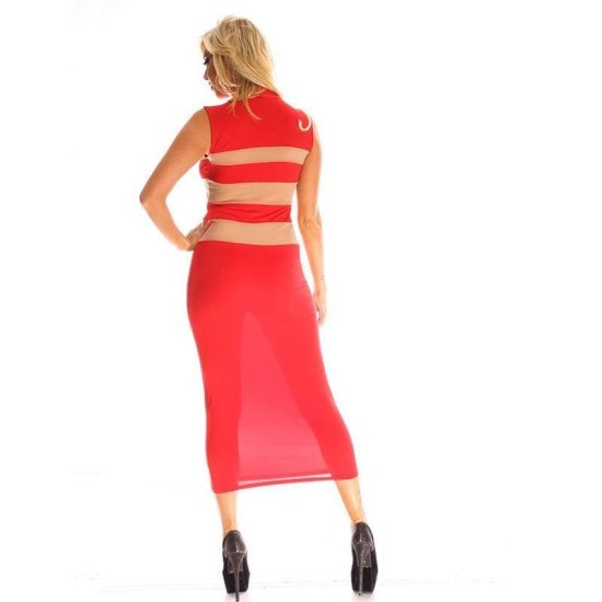 Red Dress with Optical Illusion - Click Image to Close
