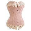Corset Blush with Ivory Lace Edging