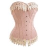 Corset Blush with Ivory Lace Edging