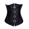 Steel Boned Underbust Corset Black with Buckles