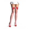 Stockings White Thigh High with Red Hearts and Bows