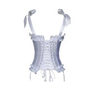 Bridal Corset Steel Boned White with Reinforced Panels