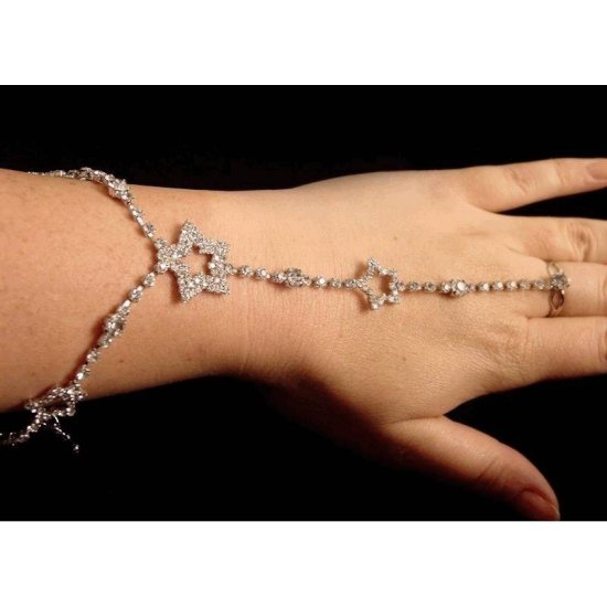 Slave Bracelet Crystal Stars for a Belly Dancing Costume - Click Image to Close