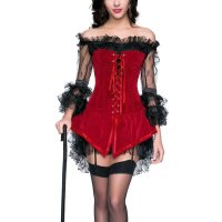 Corset Dress Red Velvet Jumper and Black Lace Dress