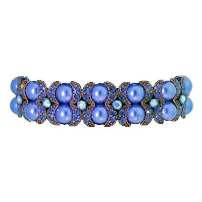 Bracelet Blue Mystic Glass Beaded Stretch