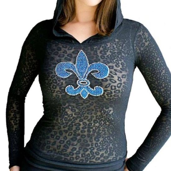 Shirt Rhinestone Hoodie Flower Of Love by Sabrina Barnett - Click Image to Close