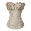 Corset Champagne Peasant Style with Side Zipper