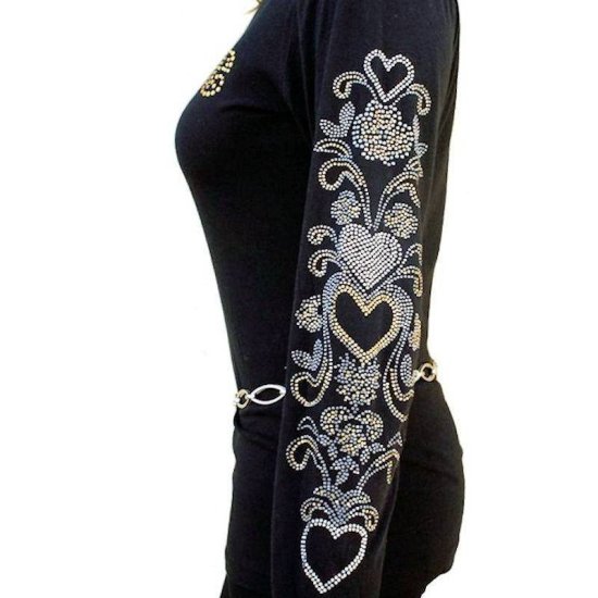 T-Shirt Believe Long Sleeve Rhinestone by Sabrina Barnett - Click Image to Close