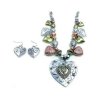 Jewelry Set Vintage Hearts Necklace and Earrings