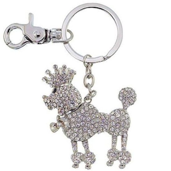 Keychain Crystal Poodle Puppy - Click Image to Close