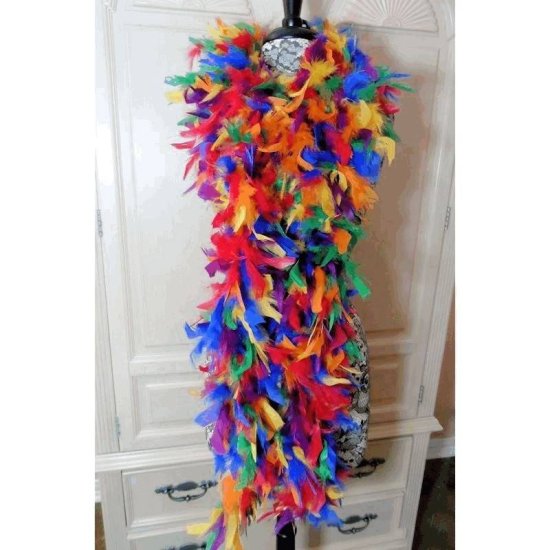 Feather Boa Party Color Luxuriously Thick - Click Image to Close