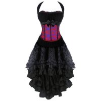 Corset Dress Purple Top and Long Skirt