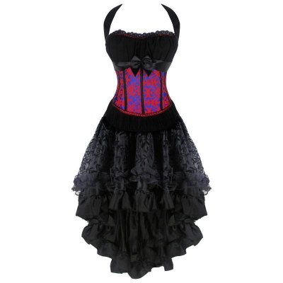 Corset Dress Purple Top and Long Skirt