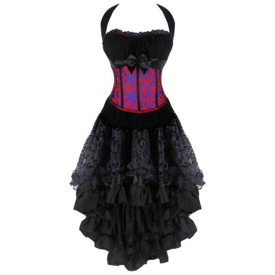 Corset Dress Purple Top and Long Skirt