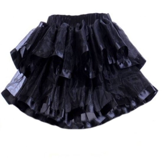 Skirt Short Tiered Chiffon with a Touch of Color Ribbon Edges - Click Image to Close