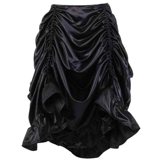 Skirt Black Enchantress with Draped Panels Short in Front - Click Image to Close