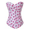 Corset White Floral Denim Fabric