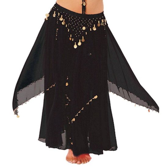 Belly Dance Costume Harem Skirt Long with Coins - Click Image to Close