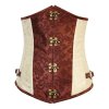 Steel Boned Underbust Corset Ivory and Brown