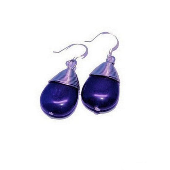 Earrings Sodalite Gemstone - Click Image to Close