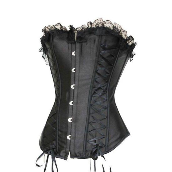 Corset Black with Side Lace Up Sections - Click Image to Close