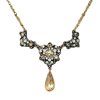 Pendant Necklace Elegant Opal and Champagne Dangle