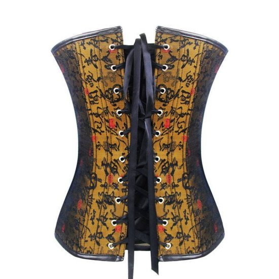 Corset Brown, Black and Gold - Click Image to Close