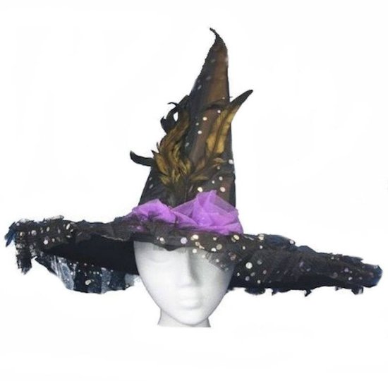 Witch Hat for Halloween in Polka Dot Sparkle Design - Click Image to Close