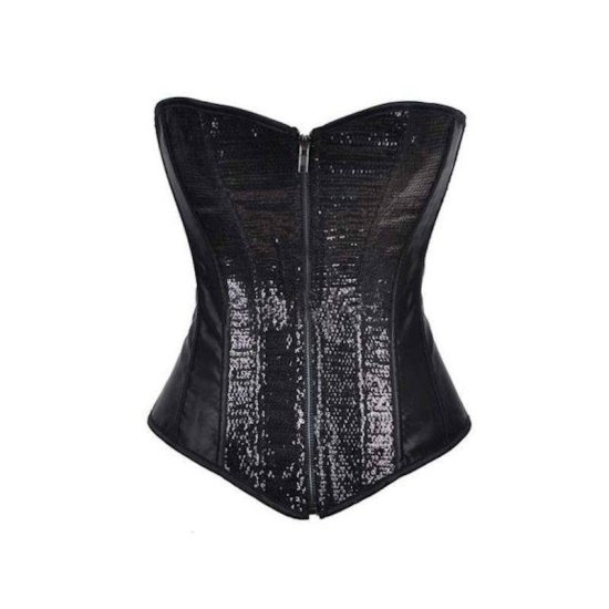 Corset Black with Sequin Sparkles - Click Image to Close