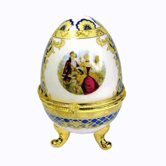 Watch with Crystals in Porcelain Egg Gift Box - Click Image to Close