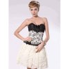 Corset Black Satin Bodice and White Floral Mid Section