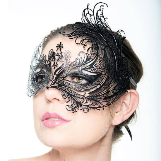 Mask Black Filigree Magical Maiden - Click Image to Close