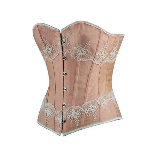 Corset Blush Color with Lace Trim - Click Image to Close