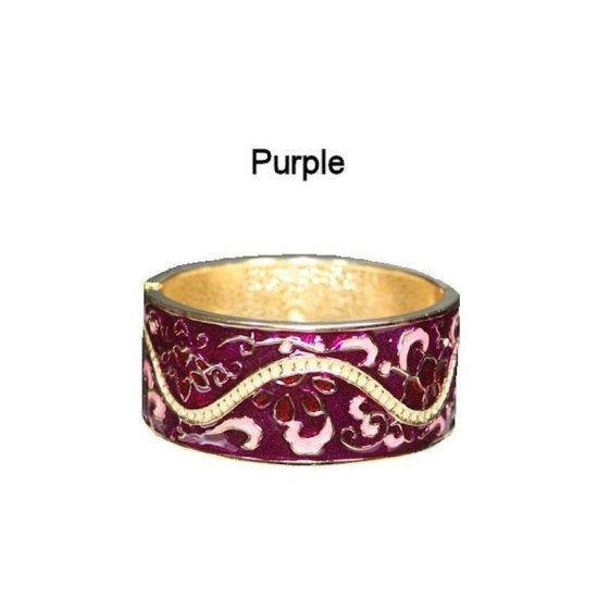 Bracelet Brilliant Color Hinged Bangle - Click Image to Close