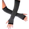 Gloves Finger-less Black and Gray Striped