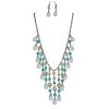 Jewelry Set Teal Chandelier Necklace and Earrings