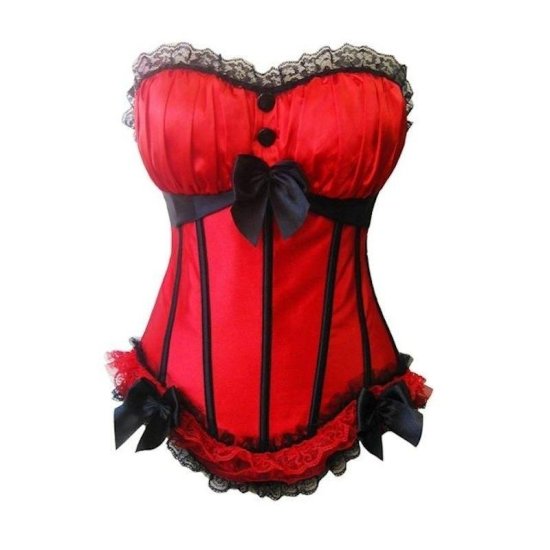 Corset Red with Side Zipper and Removable Straps - Click Image to Close