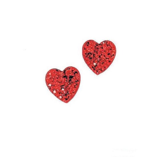 Earrings Red Hearts on Fire - Click Image to Close