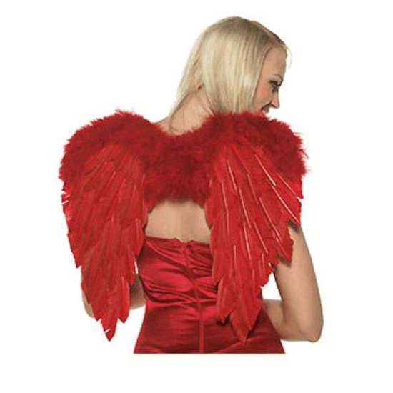 Feather Wings Red 19 Inches Tall - Click Image to Close