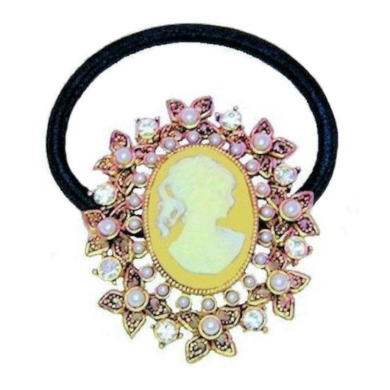Ponytail Holder Vintage Cameo - Click Image to Close