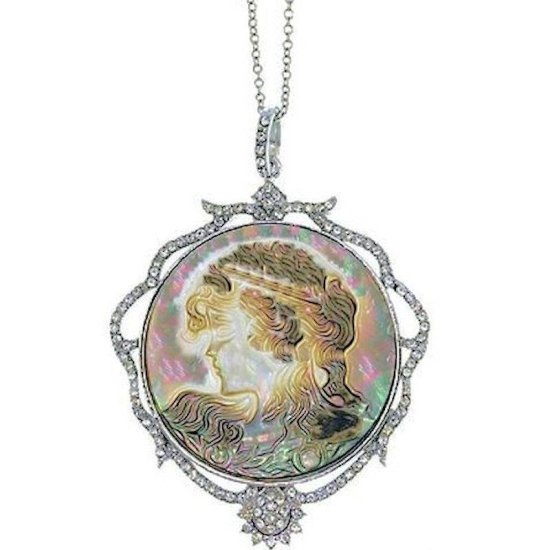 Pendant Necklace Cameo Charm - Click Image to Close