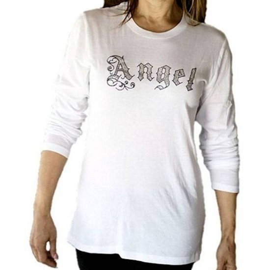 T-Shirt Angel and Cross Rhinestone by Sabrina Barnett - Click Image to Close