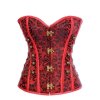 Corset Red with Hinge Closures, Buttons and Chains