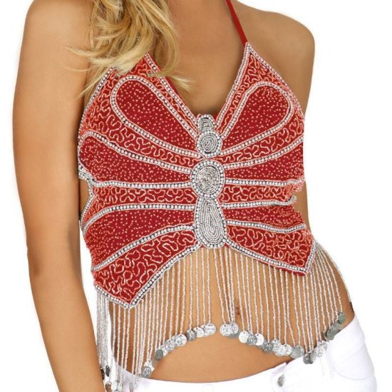 Butterfly Beaded Top for a Magical Maiden - Click Image to Close