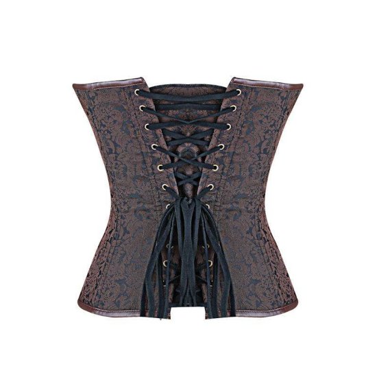 Steel Boned Corset Brown Also in Plus Sizes - Click Image to Close