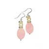 Earrings Pearl and Rose Quartz Gemstone
