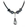 Beaded Necklace Black and White Delight