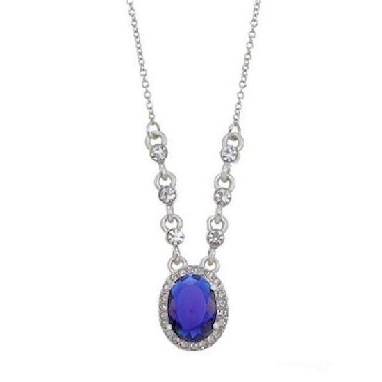 Pendant Necklace Blue Titanic Sparkle - Click Image to Close