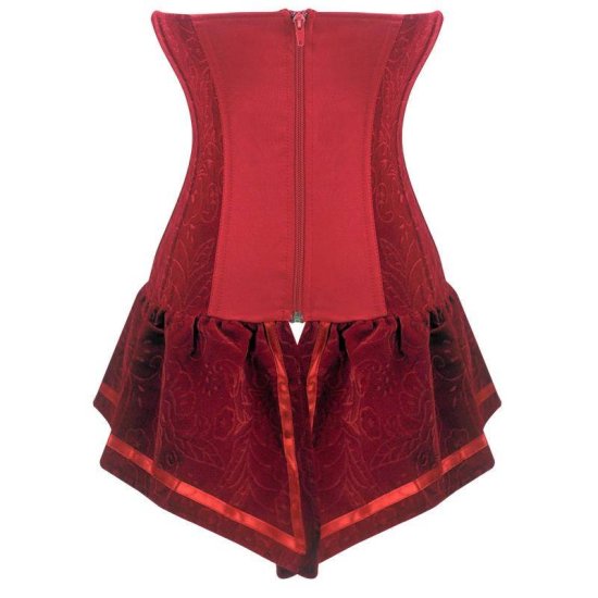 Corset Dress Red Velvet Jumper and Black Lace Dress - Click Image to Close