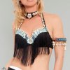 Belly Dance Tribal Bra Top with Shells and Fringe